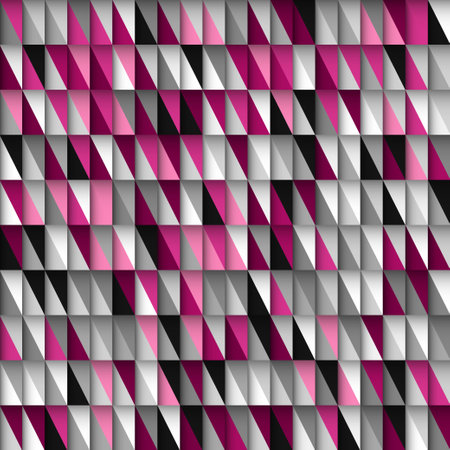 Colored triangular texture. Geometric vector seamless patternのイラスト素材
