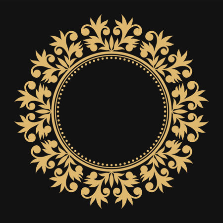 Gold circular frame. isolated vector objectのイラスト素材