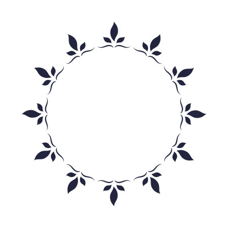 Floral circular vector frameのイラスト素材