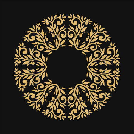 Gold circular frame. isolated vector objectのイラスト素材