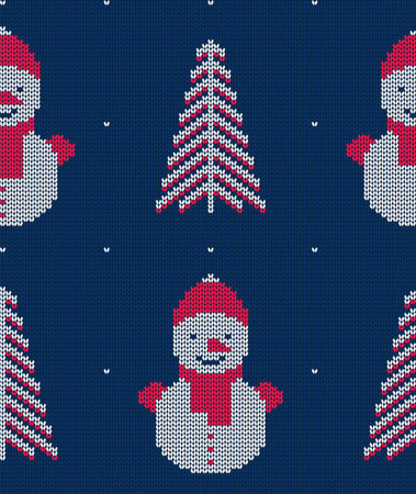 Knitted seamless pattern for sweater. Winter vector backgroundのイラスト素材