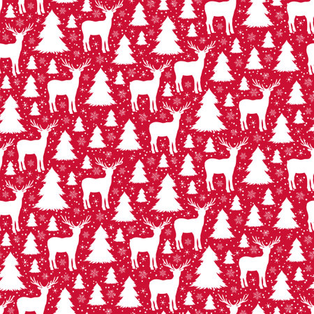 Winter seamless pattern. red christmas background. vector eps10のイラスト素材