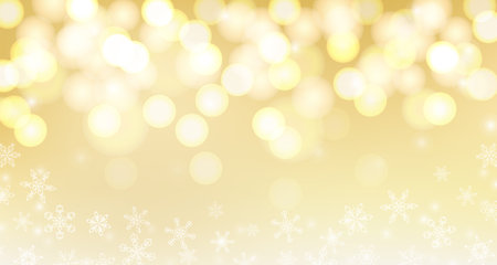 Gold christmas background with snowflakes.のイラスト素材