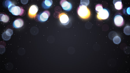 Dark festive background with bokehのイラスト素材