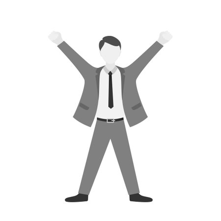 businessman happy success. vector flat iconのイラスト素材