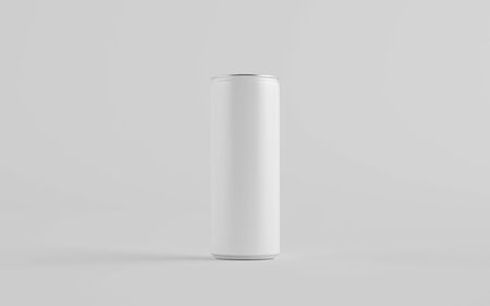 250ml / 8.4 oz. Aluminium Can Mockup - One Can. Blank Label.  3D Illustrationの写真素材