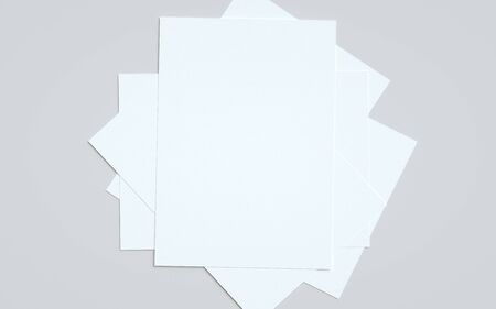 A4 Flyer / Letterhead Mock-Up - Multiple Flyers. 3D Illustrationの写真素材