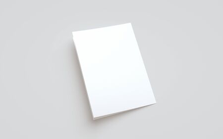 A4 Bi-Fold / Half-Fold Brochure Mock-Up - Back Coverの写真素材