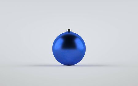 Blue Metallic Matte Large Christmas Ball Ornament Mock-Up - One Ball. 3D Illustrationの写真素材