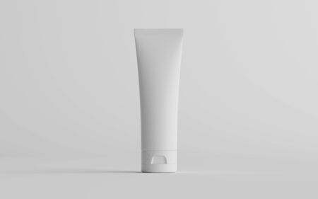 250ml Cosmetic Cream Tube Packaging Mockup - One Tube. 3D Illustrationの写真素材