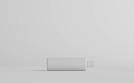 250ml White Plastic Shampoo / Shower Gel / Skin Tonic, Cosmetic Bottle Mockup - One Bottle. 3D Illustrationの写真素材