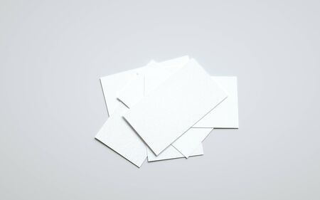 Business Card Mock-Up (US 3.5 x 2) - Pile of Cards. 3D Illustrationの写真素材