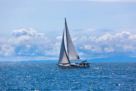 Recreational Yacht at Adriatic Sea. Horizontal day shot