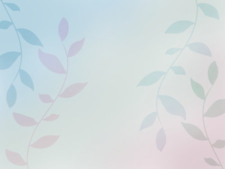 Beautiful gradient background with silhouettes of plantsの写真素材