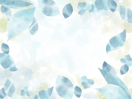 Illustration frame of elegant watercolor style leavesのイラスト素材