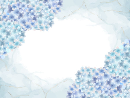 Beautiful hydrangea frame in watercolor styleのイラスト素材