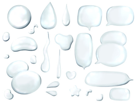 Beautiful water drop framed setのイラスト素材