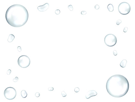 Cool and refreshing water drop framesのイラスト素材