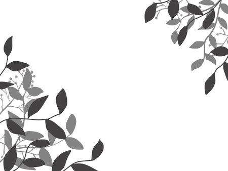 Simple plant frame in monochromeのイラスト素材