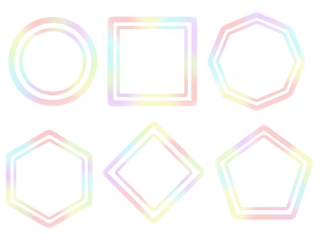A set of cute and colorful framesのイラスト素材
