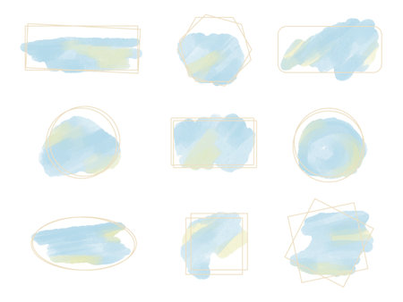 Set of beautiful watercolor style framesのイラスト素材