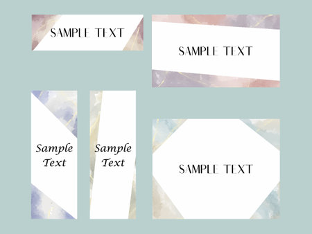 Elegant watercolor style framed setのイラスト素材