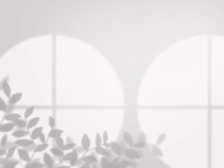 Blurred background. White room with window and shadows of leaves.のイラスト素材