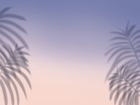 Beautiful gradient background with palm leaf shadowsのイラスト素材