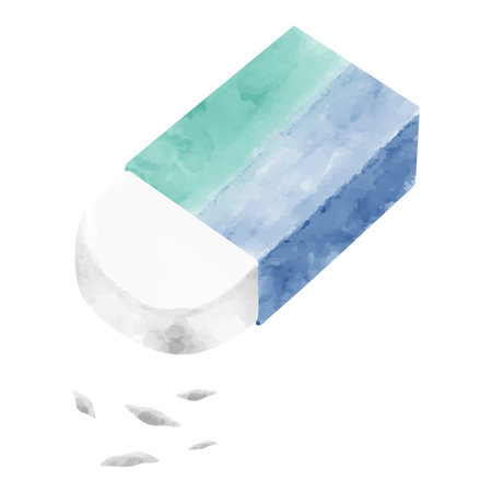 Watercolor-like used erasers and trashのイラスト素材