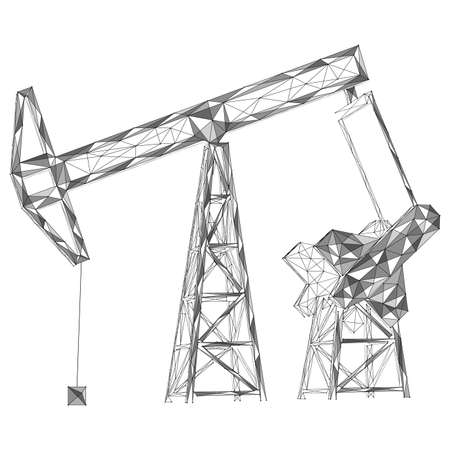 Industrial oil pumping tower. Polygonal construction of concatenated lines and points.のイラスト素材