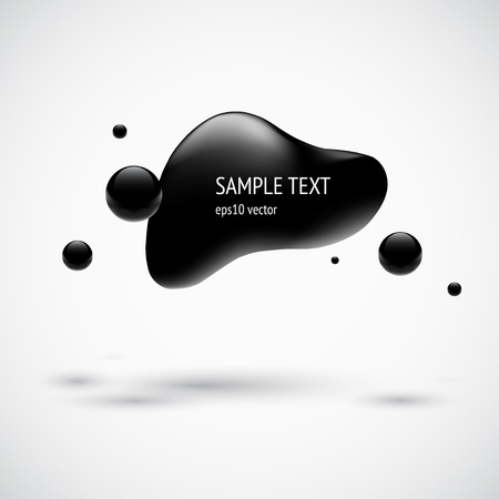 Black glossy bubble badgeのイラスト素材