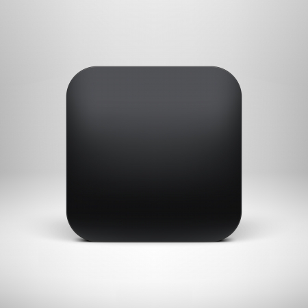 Technology black blank app icon  button  template with realistic shadow and light background for internet sites, web user interfaces  ui  and applications  app   Vector design illustration のイラスト素材