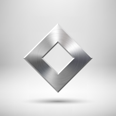 Abstract rhombic badge, blank button template with realistic shadow and light background for internet sites, web user interfaces  UI , applications  apps  and presentations のイラスト素材