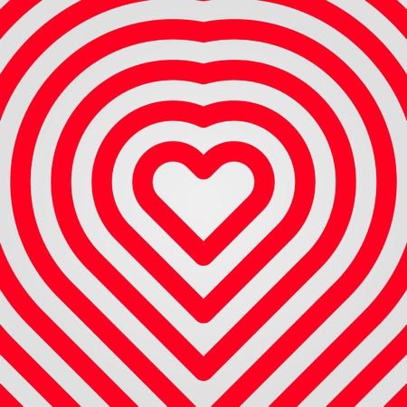 Red abstract Valentine's heart sign, blank button template with light background for internet sites, web user interfaces, UI and applications, apps. Flat design. Vector illustration.のイラスト素材