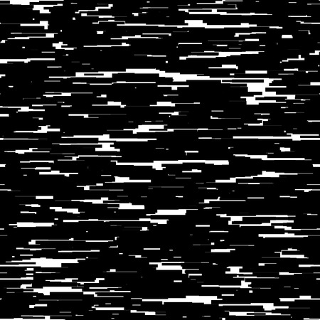 Abstract background with glitch effect, distortion, seamless texture, random horizontal black and white lines for design concepts, posters, banners, web, presentations and prints. Vector illustration.のイラスト素材