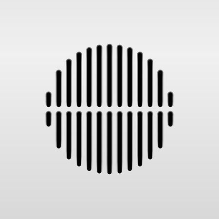 Abstract audio speaker template, dynamic with perforated grill pattern and white background for design elements, web, prints, apps, UI. Vector illustration.のイラスト素材