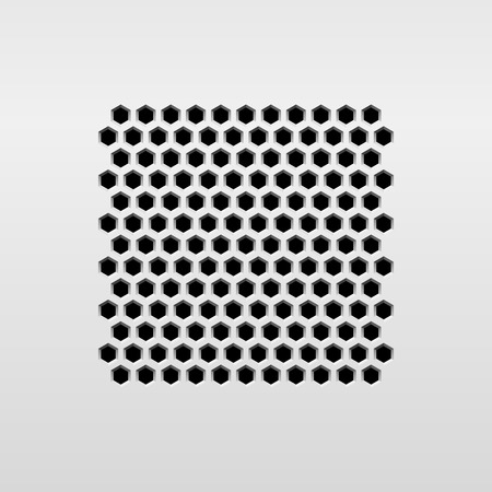 Abstract audio speaker template, dynamic with perforated grill pattern and white background for...