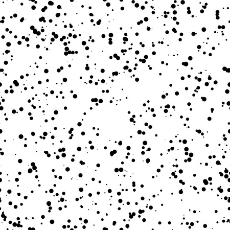 White abstract background with seamless random black circles, dots, film grain, noise, dotwork, grunge texture for design concepts, banners, posters, web, presentations and prints. Vector illustrationのイラスト素材