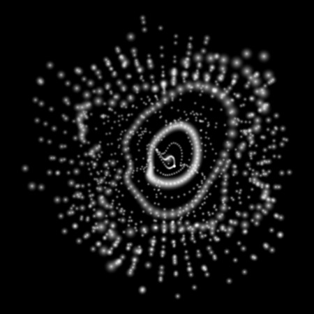 Abstract space dark background with random, chaos structured light particles for design concepts, wallpapers, presentations, web, prints. 3D render design. Vector illustration.のイラスト素材