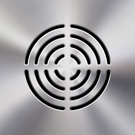 Audio speaker template, dynamic with perforated grill pattern and polishedのイラスト素材