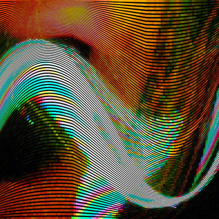 Abstract background with glitch effect, distortion texture, random horizontal color lines for design concepts, posters, wallpapers, presentations and prints. Vector illustration.のイラスト素材