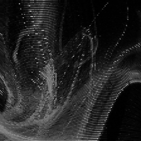 Glitch abstract background with distortion effect, random wave black and white, monochrome lines for...