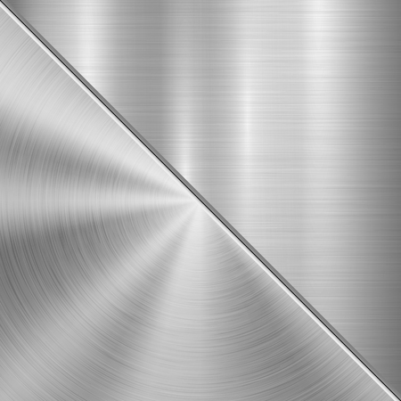 Metal technology background with circular and straight polished, brushed texture, chrome, silver, steel, aluminum for design concepts, wallpapers, web and prints . Vector illustrationのイラスト素材