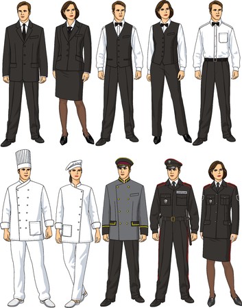 The female and man form of clothes for workers of restaurantのイラスト素材