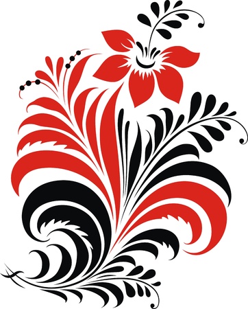 Pattern in the form of the stylized flower with leavesのイラスト素材