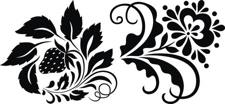 The stylized pattern in the form of colors and plantsのイラスト素材