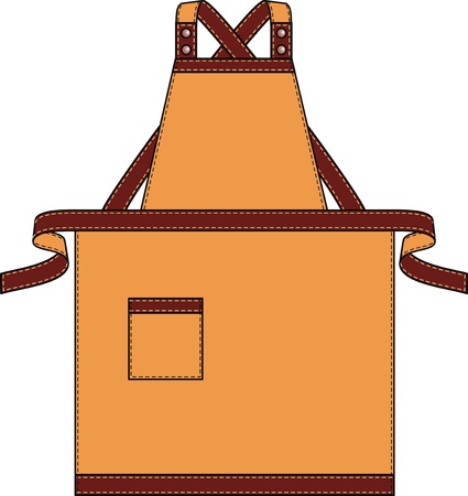 Apron with pockets, a shoulder strap and a beltのイラスト素材