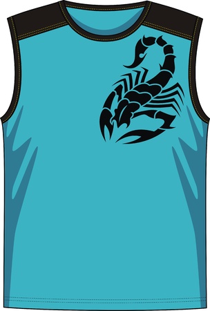 T-shirt with drawing in the form of a scorpionのイラスト素材