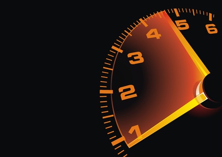 Digital speedometer with being shone arrow