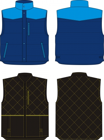 Two options of the warmed vests for menのイラスト素材
